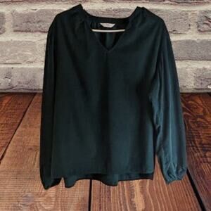 Time and True XL long sleeve forest green 100% cotton woman's top.